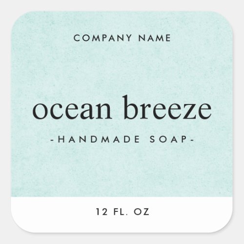 Soft aqua blue texture square product label