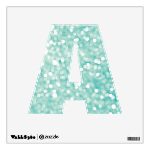 Soft Aqua Bokeh Lights Glitter Sparkles Wall Decal