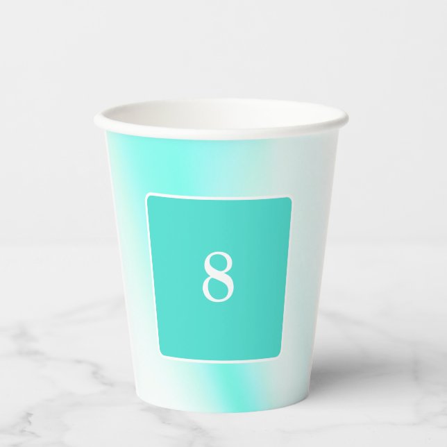 "Soft Aqua" Customizable Age Paper cup (Front)