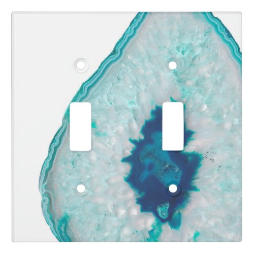 Soft Aqua Marine Blue Ocean Agate 1 gem decor  Light Switch Cover