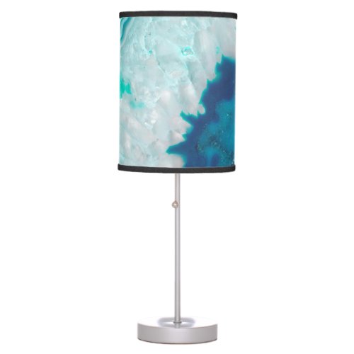 Soft Aqua Marine Blue Ocean Agate 1 gem decor  Table Lamp