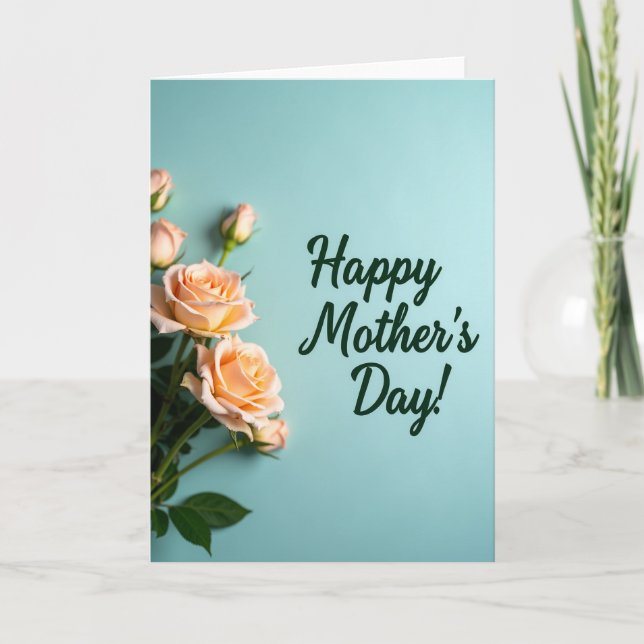 Soft Aqua Mothers Day Card (Front)