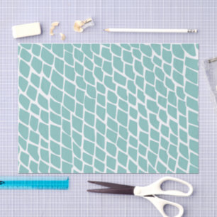 Soft Aqua White Fish Scales Mermaid Decoupage Tissue Paper
