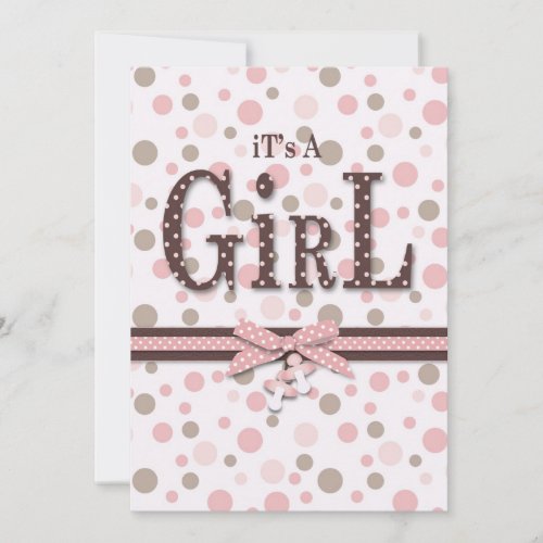 Soft as a Teddy Bear Girl Invitation Card