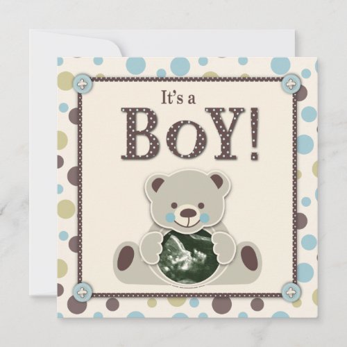 Soft as a Teddy Bear Invitation Square