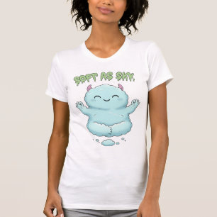 Soft as Sky: Kawaii Cloud Monster Zen Yoga & Medit T-Shirt
