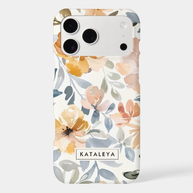Soft Autumn Floral Personalized iPhone / iPad case (Back)