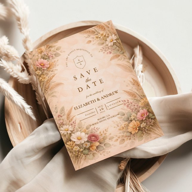 Soft Autumn Floral Wedding Save The Date (Creator Uploaded)