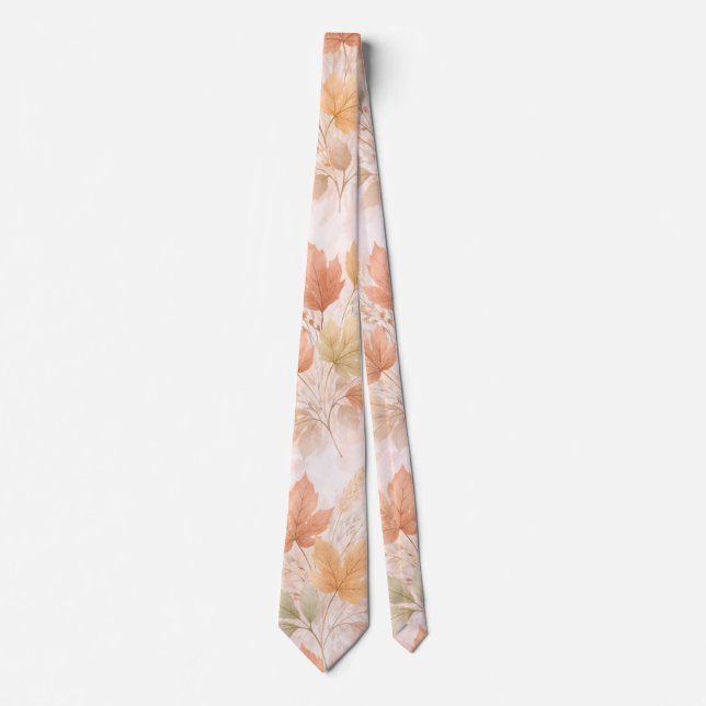 Soft Autumn Maple Leaf Neck Tie (Front)