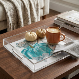 Soft Autumn Pumpkin Acrylic Serving Tray