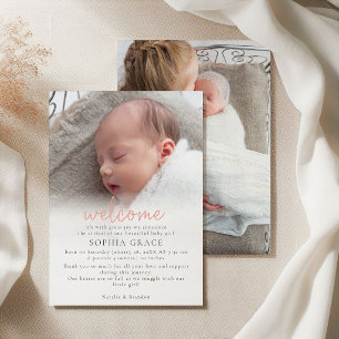 Soft Autumn Spring Floral Baby Photo Announcement