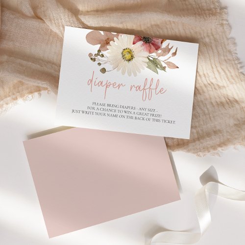 Soft Autumn Spring Floral Girl Display Baby Shower Enclosure Card