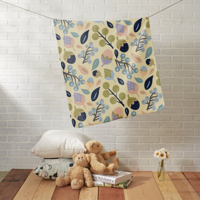 Soft Baby Blanket with Organic Leaf Pattern in Pas (In Situ)