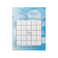 Soft Baby Blue Bokeh Florid | Baby Boy Shower Notepad