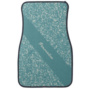 Soft Baby Blue Glitter Trendy Chic Personalized Car Floor Mat