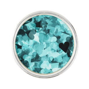 Soft Baby Blue Kawaii Hearts Background Lapel Pin