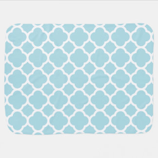Soft Baby Blue Quatrefoil Pattern Receiving Blanket