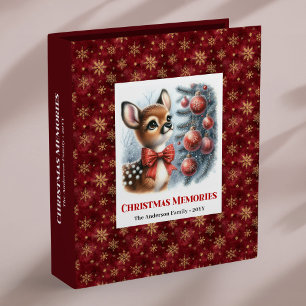 Soft baby fawn snowy forest kids memory album 3 ring binder