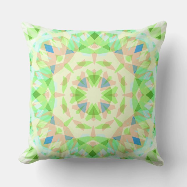 Soft Baby Green Blue Magic Star Summer Nursery Throw Pillow (Front)