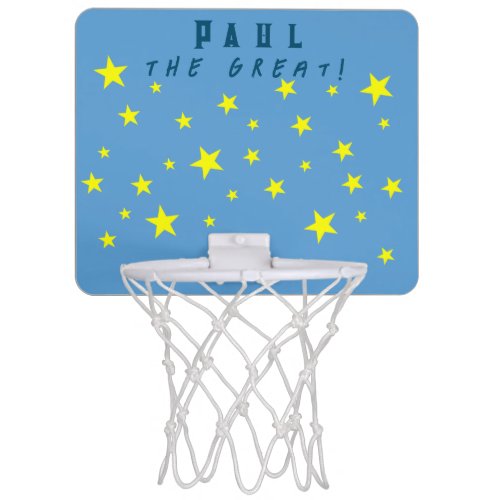 Soft Baby Picton Blue With Golden Stars Mini Basketball Hoop