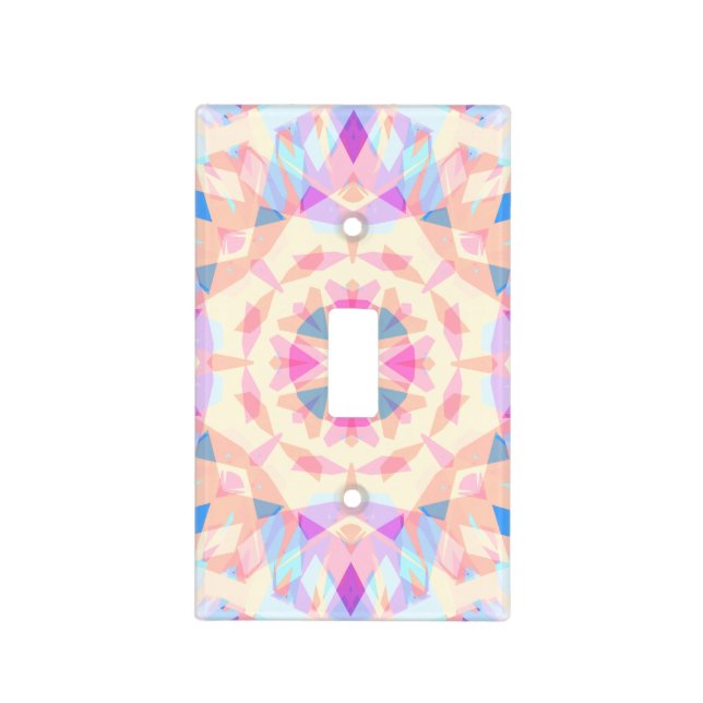 Soft Baby Pink Blue Magic Star Summer Nursery Light Switch Cover (Front)