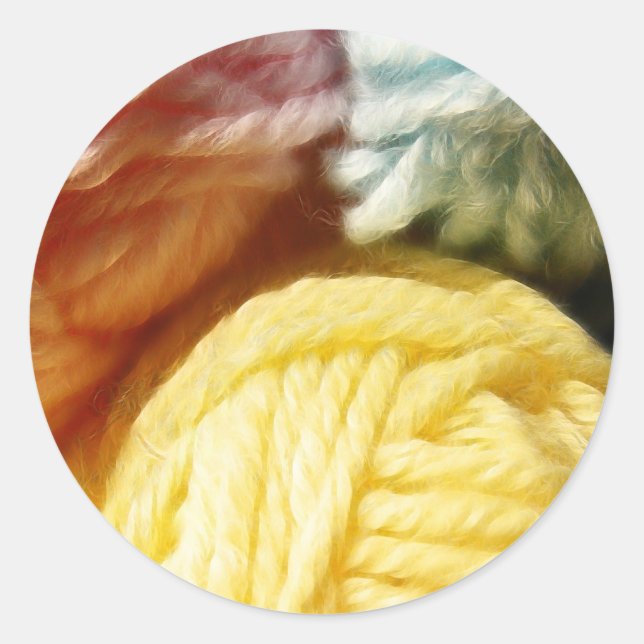 Soft Balls Of Yarn Classic Round Sticker (Front)