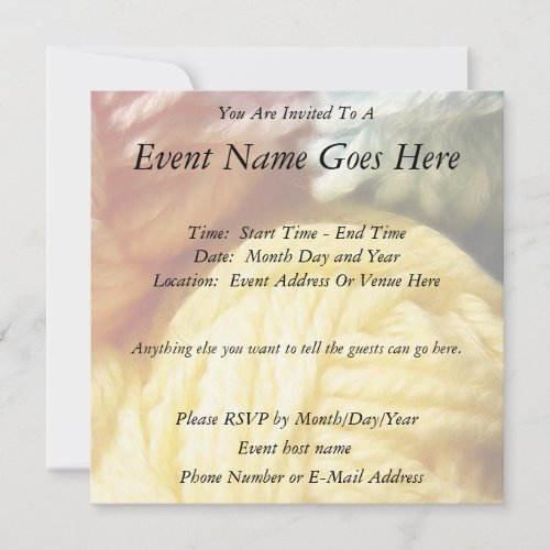 Soft Balls Of Yarn Custom Invitation