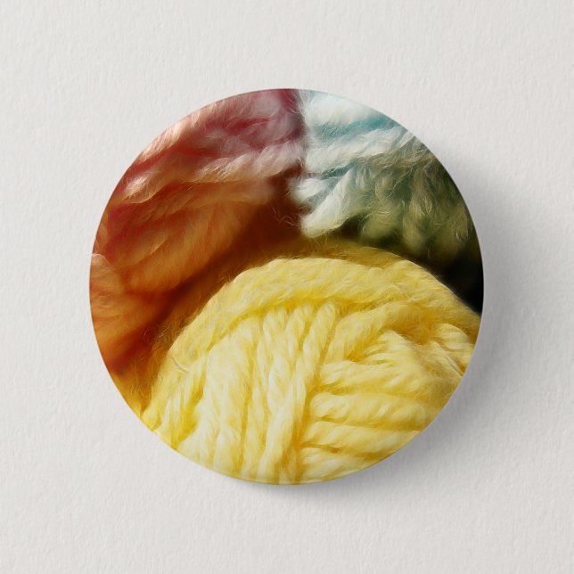 Soft Balls Of Yarn Pinback Button (Front)