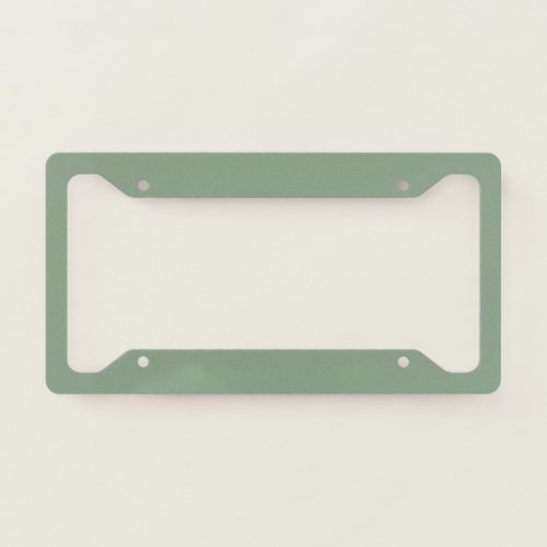 Soft Basil Green Muted Neutral Solid Color License Plate Frame