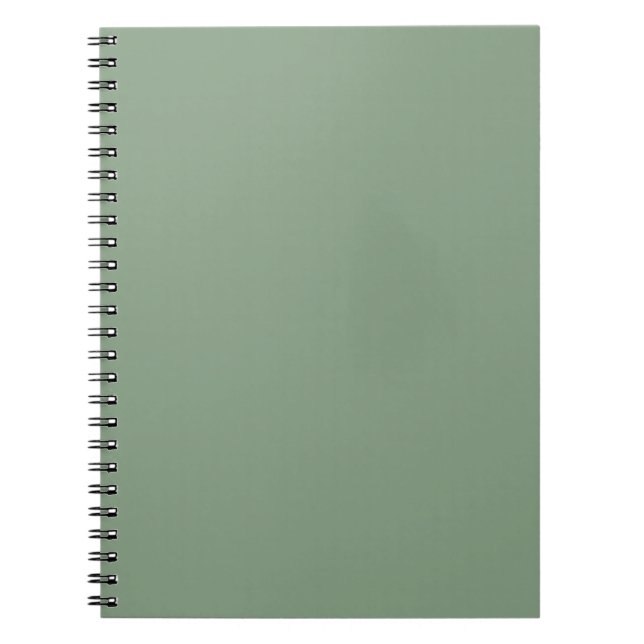 Soft Basil Green, Muted Neutral Solid Color Notebook (Front)