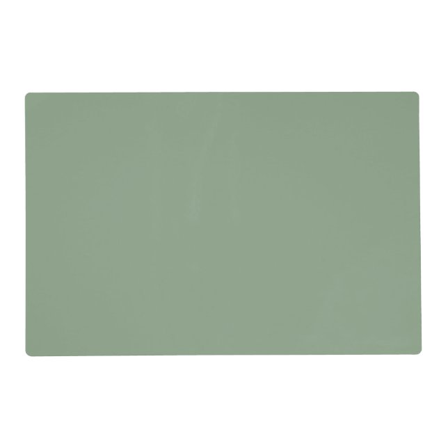 Soft Basil Green, Muted Neutral Solid Color Placemat (Front)