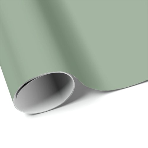 Soft Basil Green Muted Neutral Solid Color Wrapping Paper