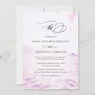 ** Soft Beach Sea Sand Sky Photo . Wedding Invitation