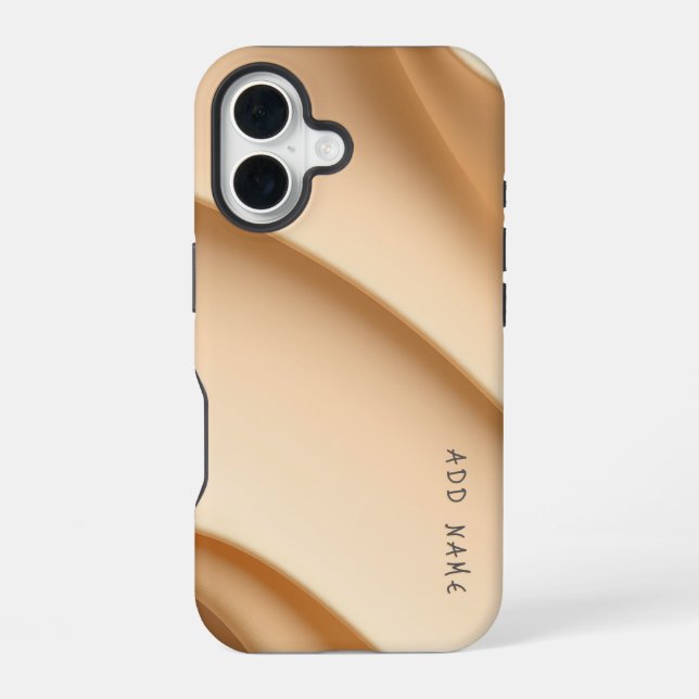 Soft Beige Abstract Waves Iphone Case (Back)