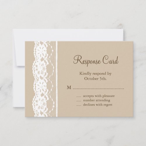 Soft Beige and Vintage Lace RSVP