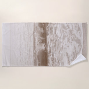 Soft Beige Atlantic Ocean Bliss 2 #ocean #art Beach Towel