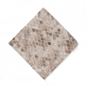 Soft Beige Brown Mermaid Scales Glam 1 Bandana