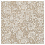 Soft Beige Burlap &amp; Lace Fabric