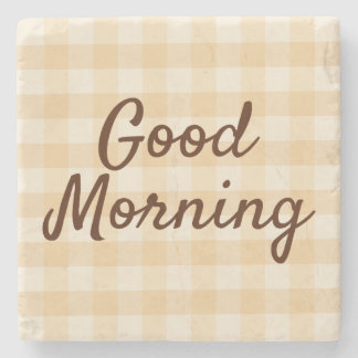 Soft Beige Checkered Morning Coasters – Minimalist