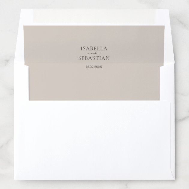 Soft Beige Circle Simple Wedding Envelope Liner
