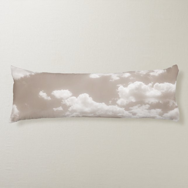 Soft Beige Clouds 5 #clouds #art  Body Pillow (Front)