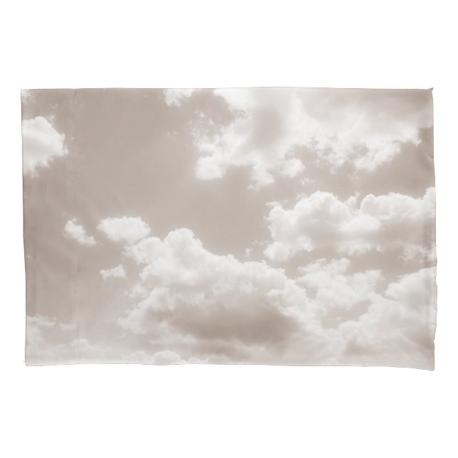 Soft Beige Clouds 5 #clouds #art  Pillow Case (Front)