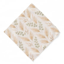Soft Beige Delicate Ivy & Floral Pocket Square