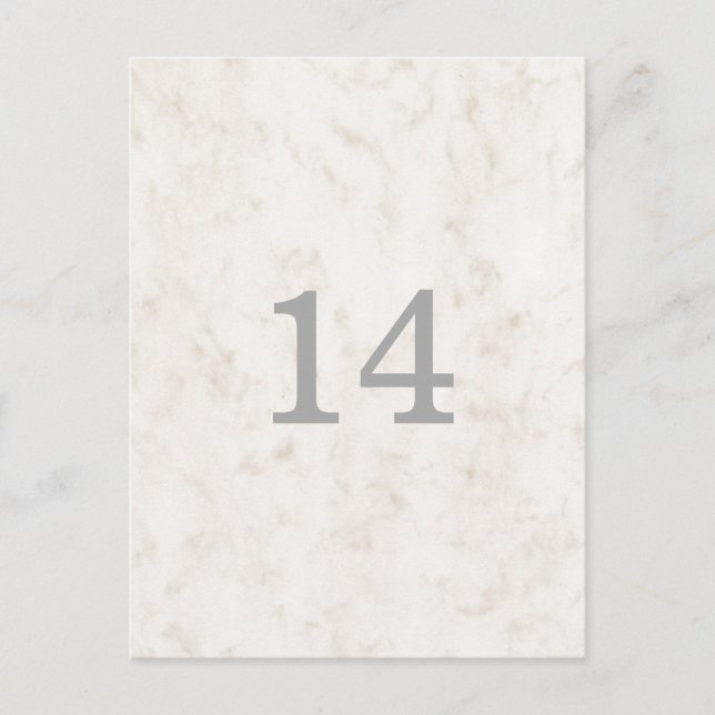 Soft Beige Elegant Marble Table Number (Front)