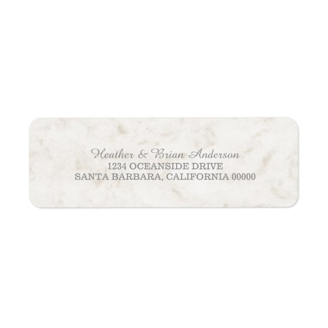Soft Beige Elegant Marble Wedding Label (Front)