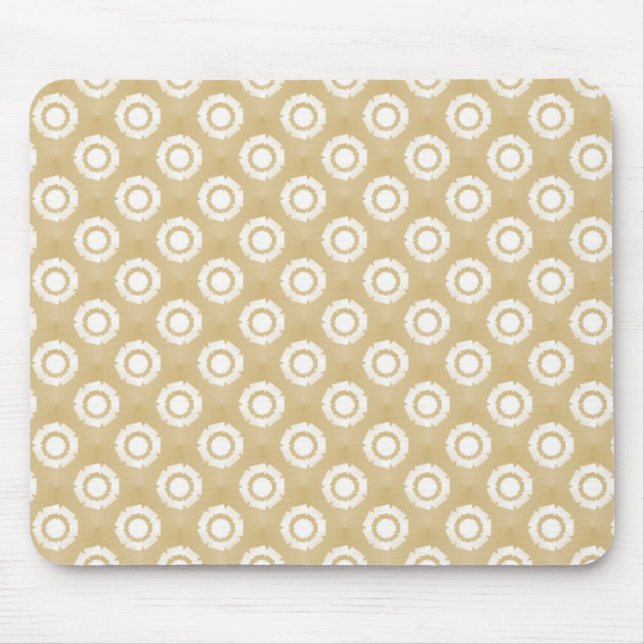 Soft Beige Funky Flower Mousepad (Front)