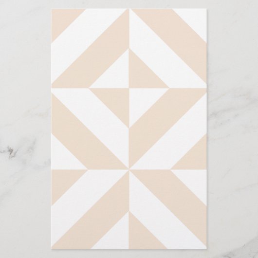 Soft Beige Geometric Deco Cube (Front)