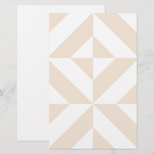 Soft Beige Geometric Deco Cube (Front/Back)