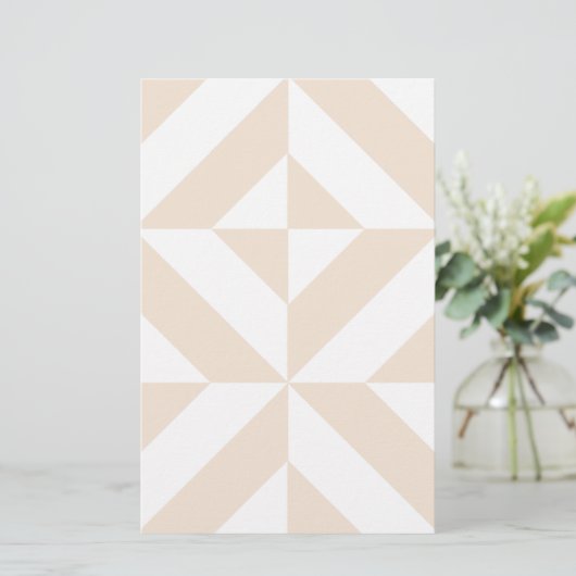 Soft Beige Geometric Deco Cube (Standing Front)