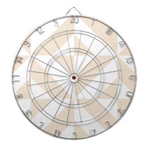 Soft Beige Geometric Deco Cube Dartboard With Darts